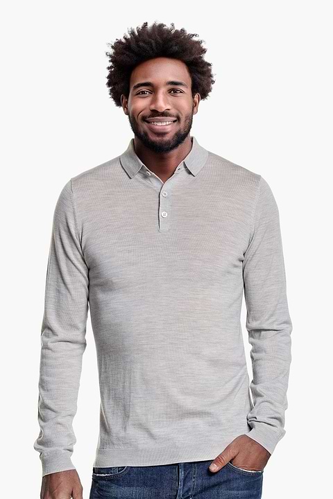 Riva Buttons Long Sleeve Limestone Grey - Base Image