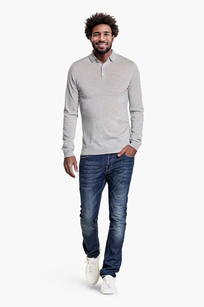 Riva Buttons Long Sleeve Limestone Grey