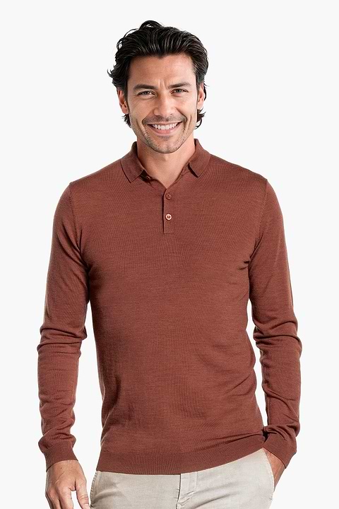 Riva Buttons Long Sleeve Terracotta - Base Image