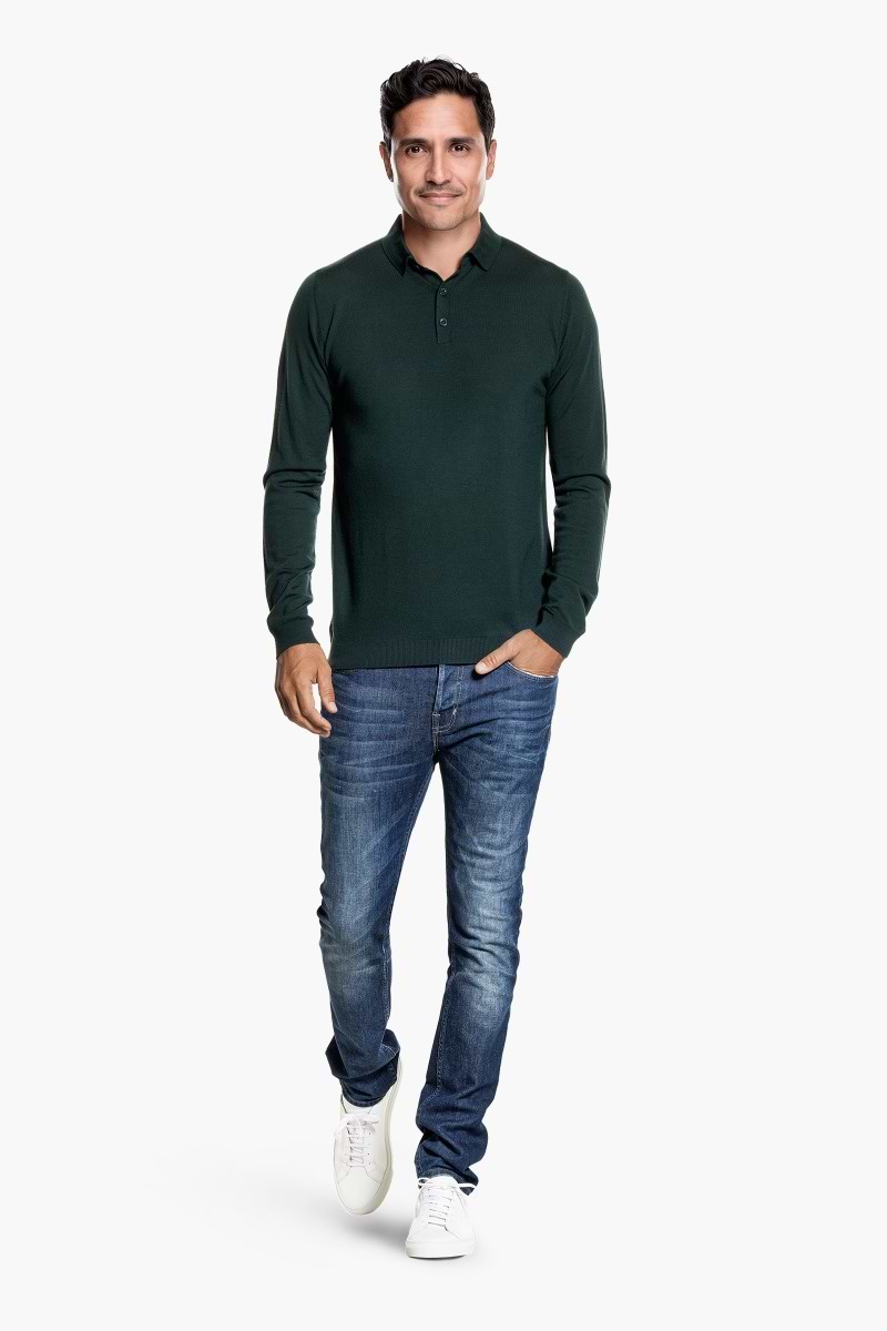 Riva Buttons Long Sleeve Very Dark Green