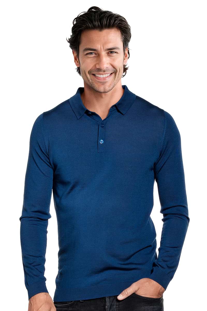 Joe Riva Buttons Long Sleeve Bright Navy