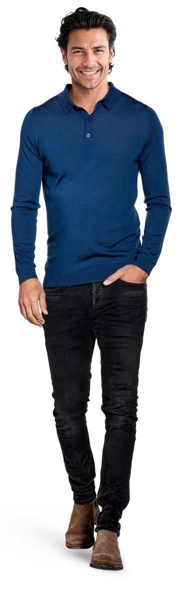 Joe Riva Buttons Long Sleeve Bright Navy