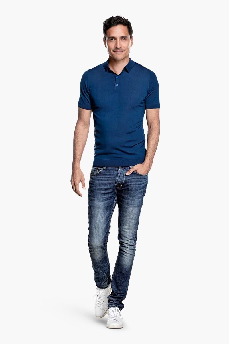 Riva Buttons Short Sleeve Bright Navy