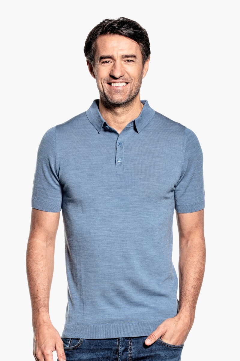 Joe Riva Buttons Short Sleeve Ice Blue