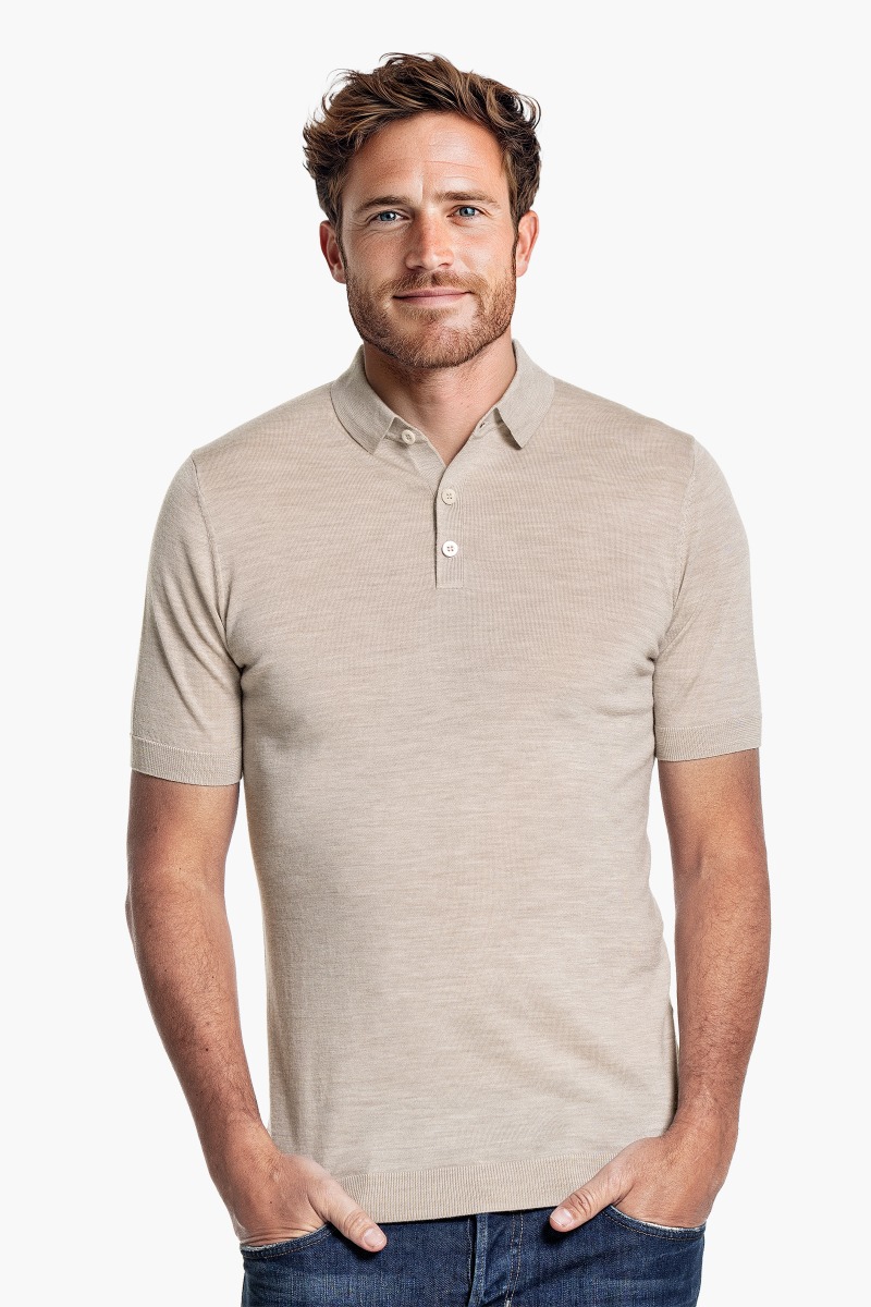 Riva Buttons Short Sleeve Limestone Beige