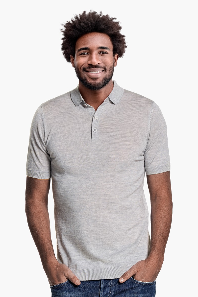 Riva Buttons Short Sleeve Limestone Grey