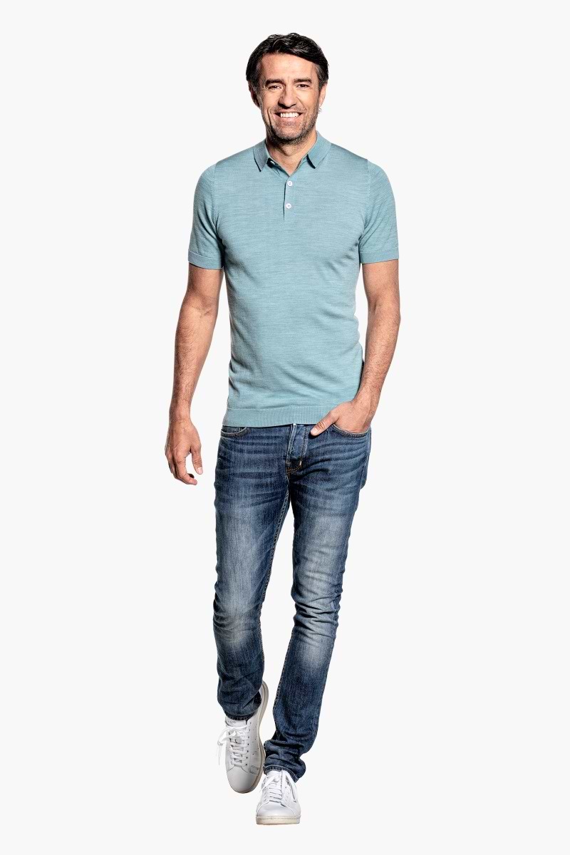 Joe Riva Buttons Short Sleeve Mythos Blue