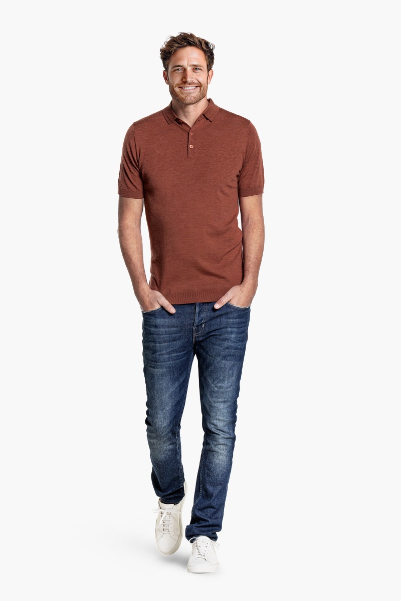 Riva Buttons Short Sleeve Terracotta