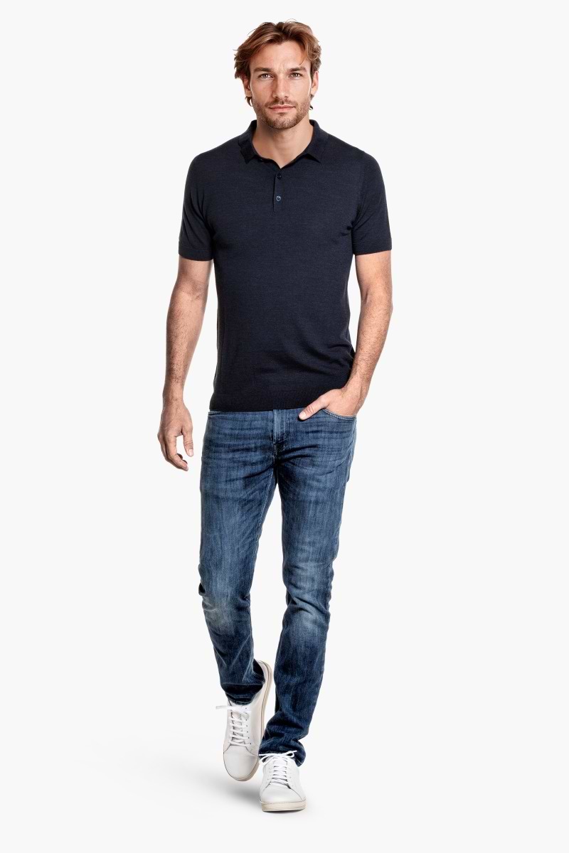 Riva Buttons Short Sleeve True Navy