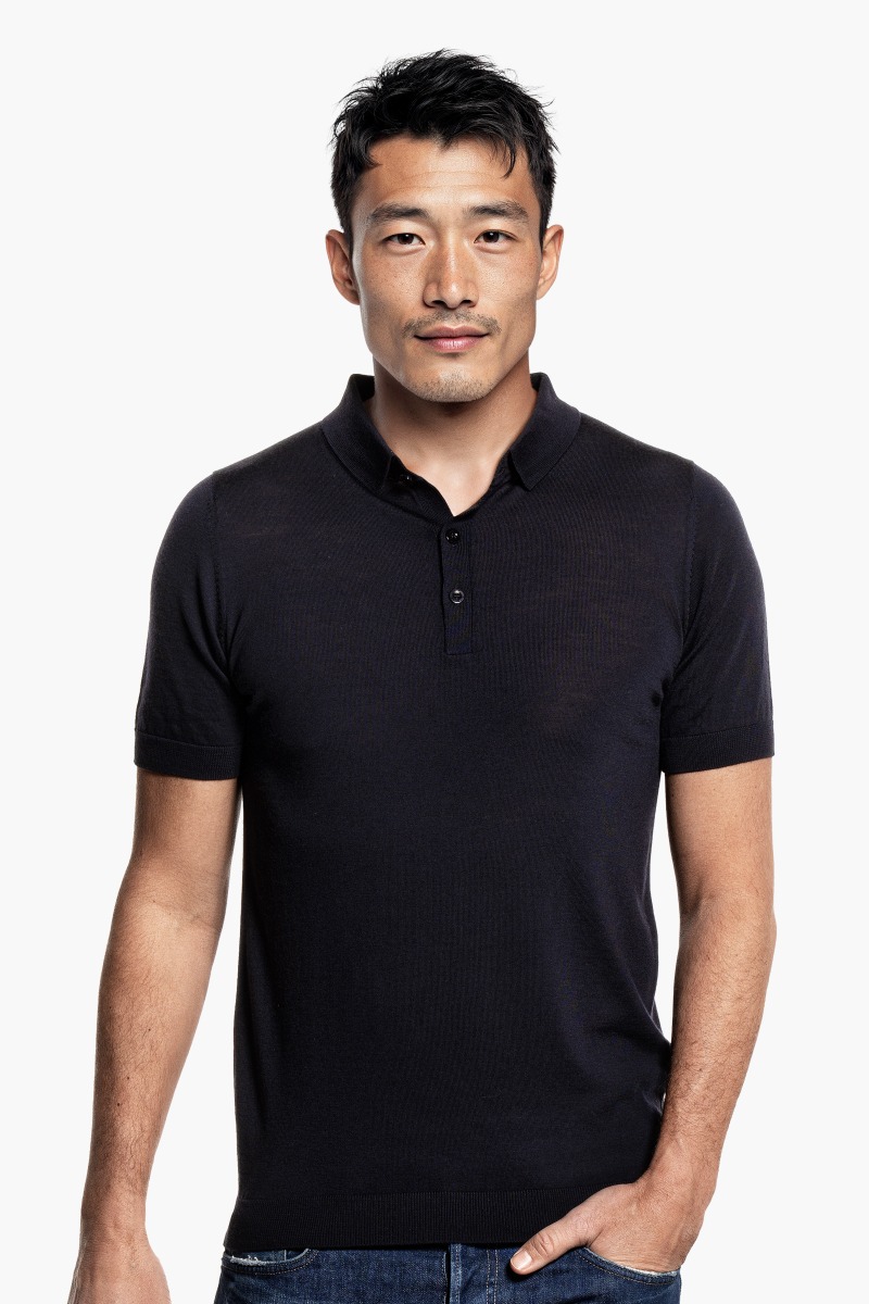 Riva Buttons Short Sleeve Very Dark Navy