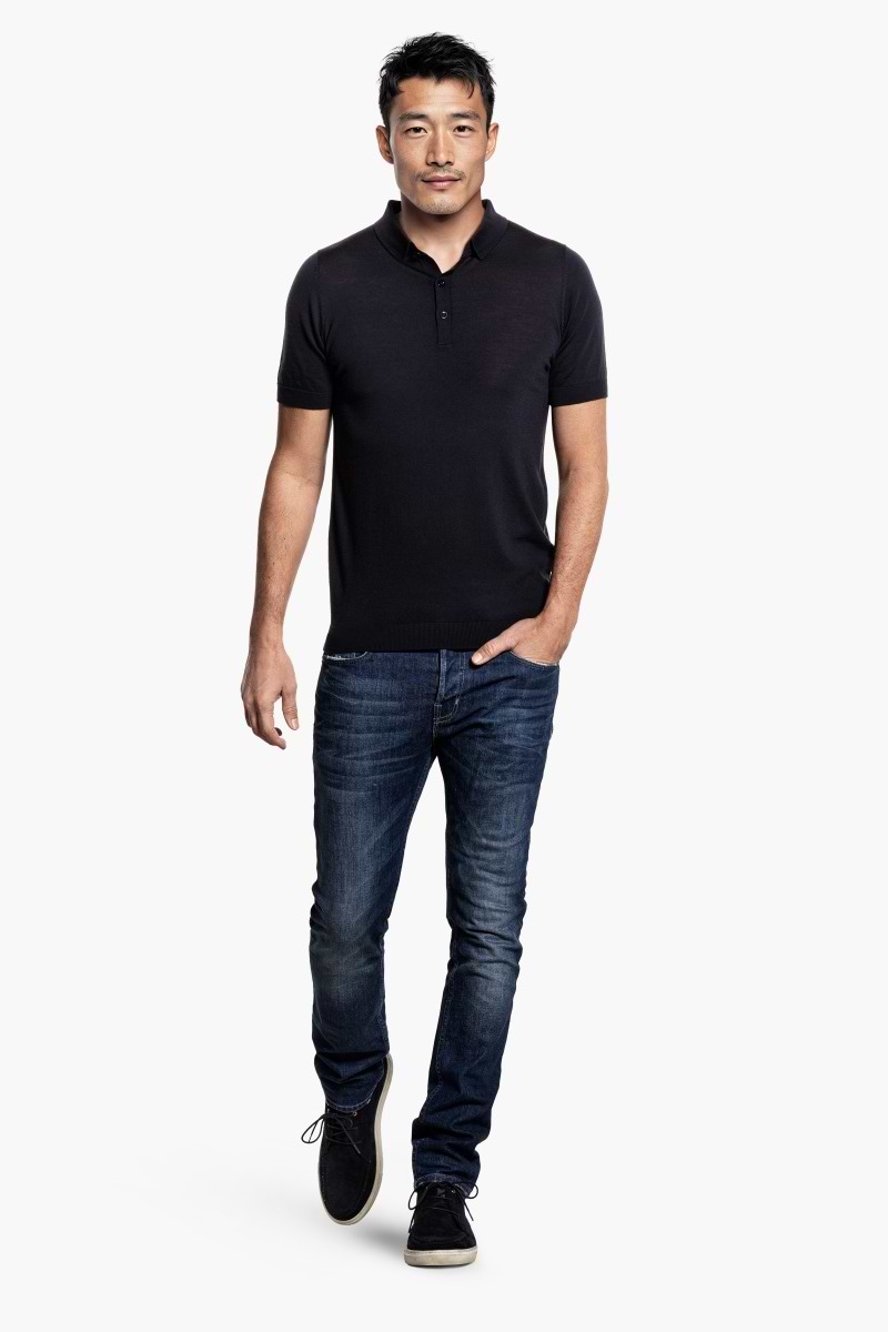 Riva Buttons Short Sleeve Very Dark Navy