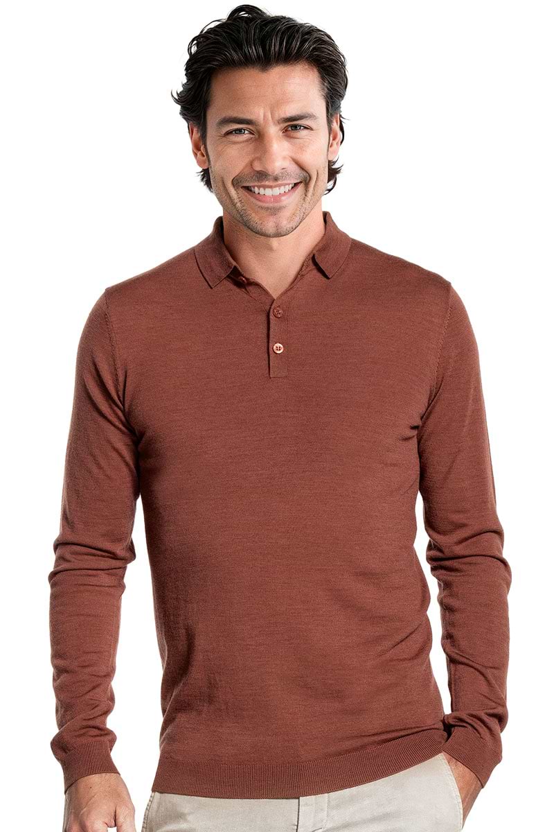 Riva Buttons Long Sleeve Terracotta