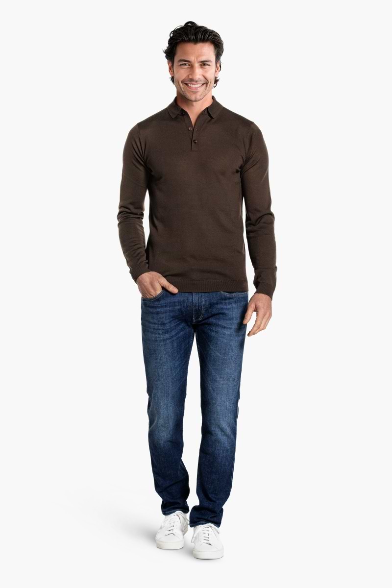 Riva Buttons Long Sleeve Very Dark Brown
