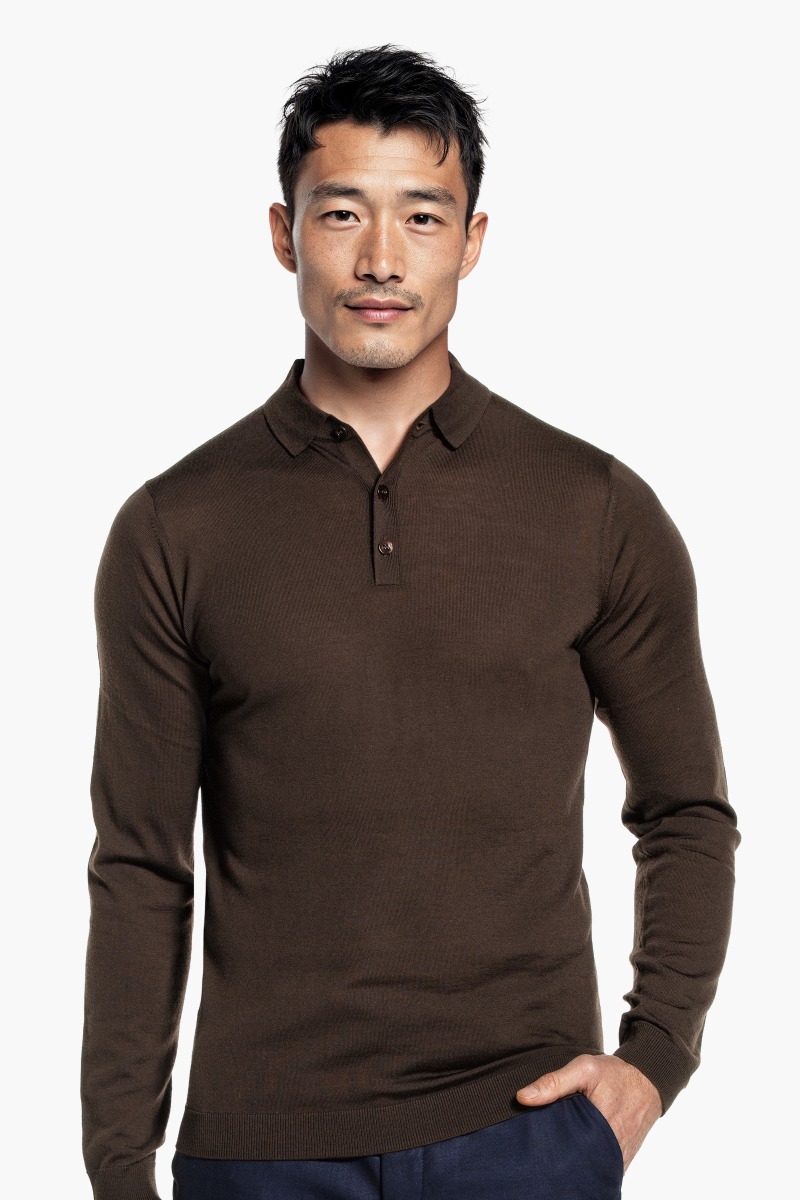 Riva Buttons Long Sleeve Very Dark Brown
