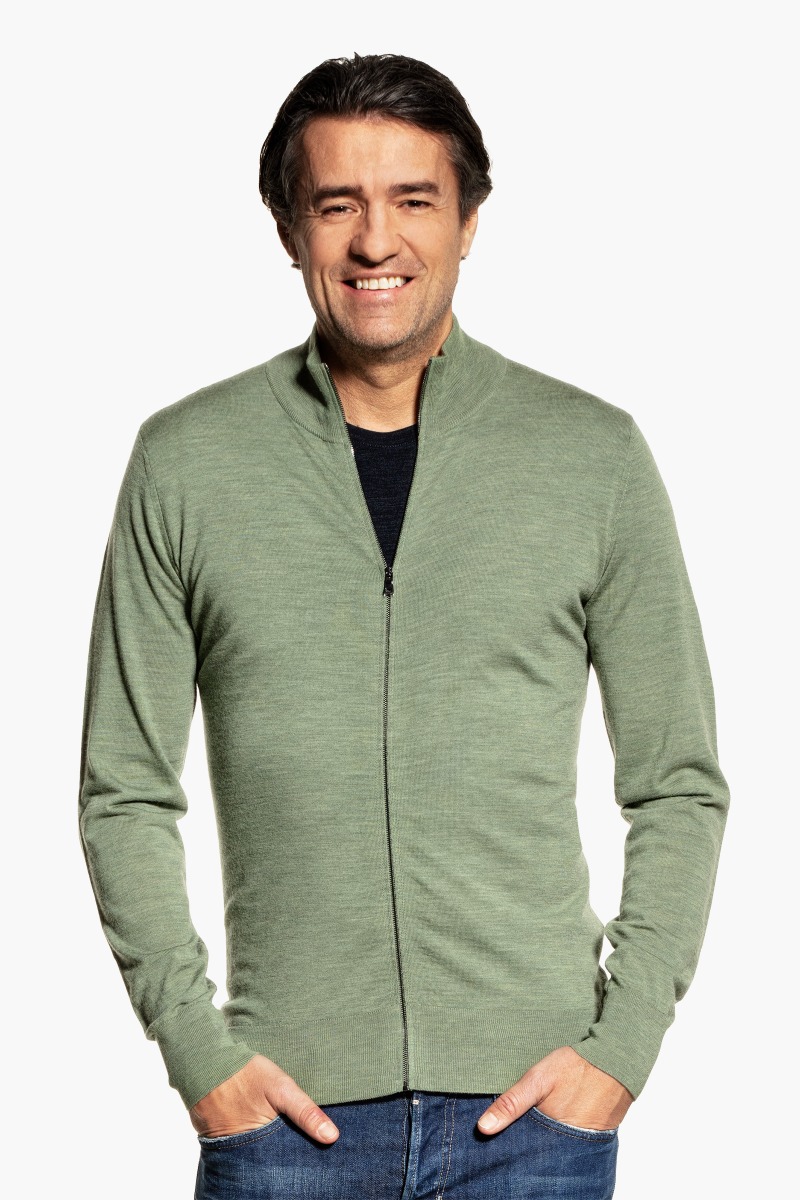 Joe Riva Cardigan Zip Agave Green