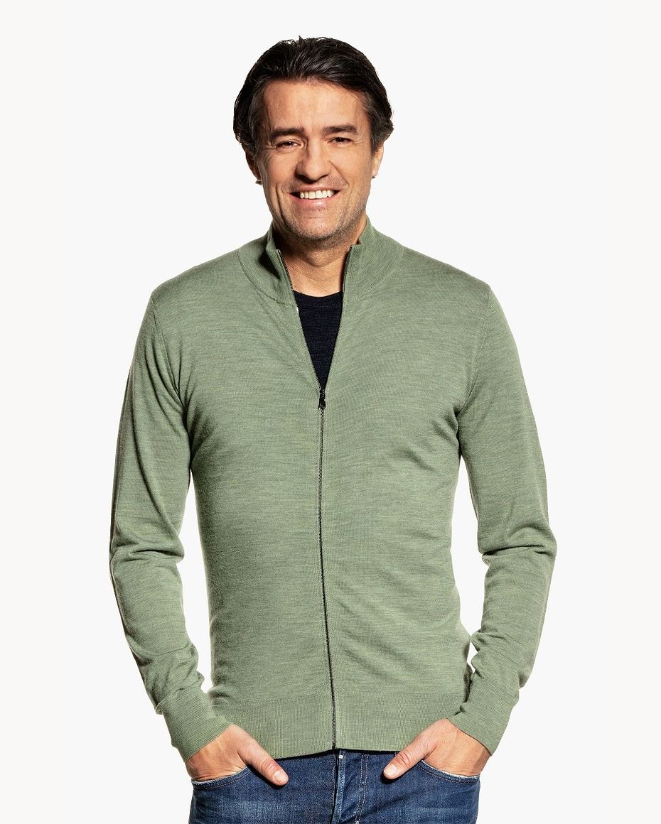 Joe Riva Cardigan Zip Agave Green