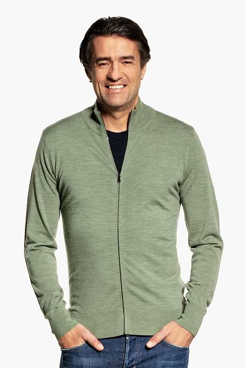 Joe Riva Cardigan Zip Agave Green - Base Image