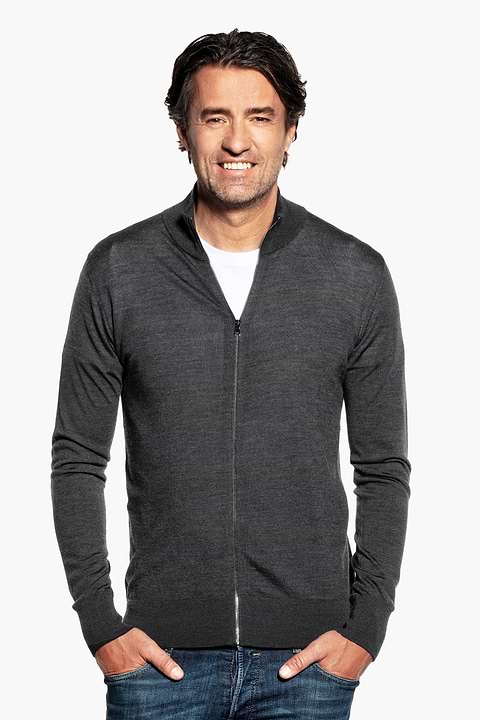 Joe Riva Cardigan Zip Antracite Grey - Base Image