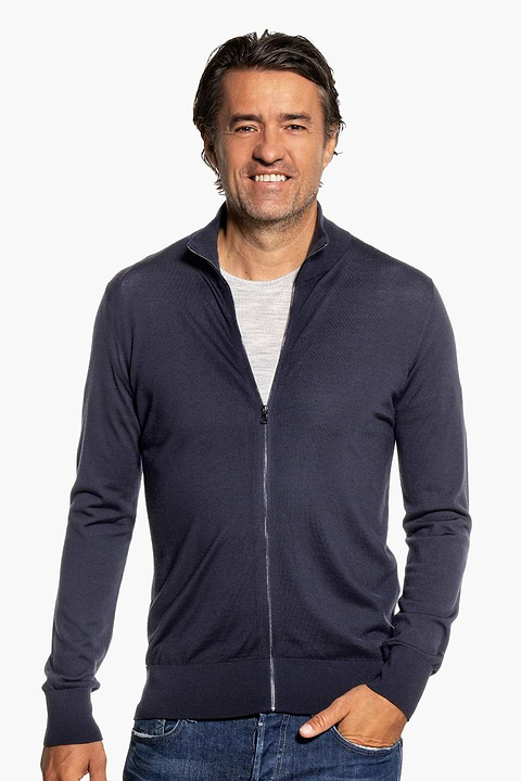Joe Riva Cardigan Zip Blue Grey - Base Image