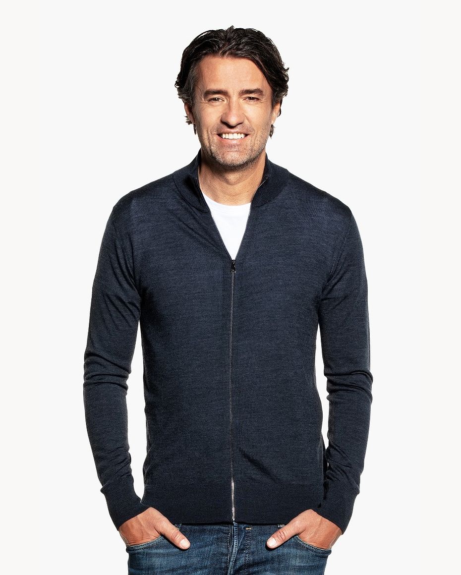 Joe Riva Cardigan Zip Blue Whale 