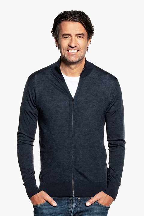 Joe Riva Cardigan Zip Blue Whale  - Base Image