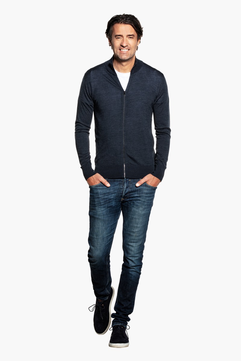 Joe Riva Cardigan Zip Blue Whale 