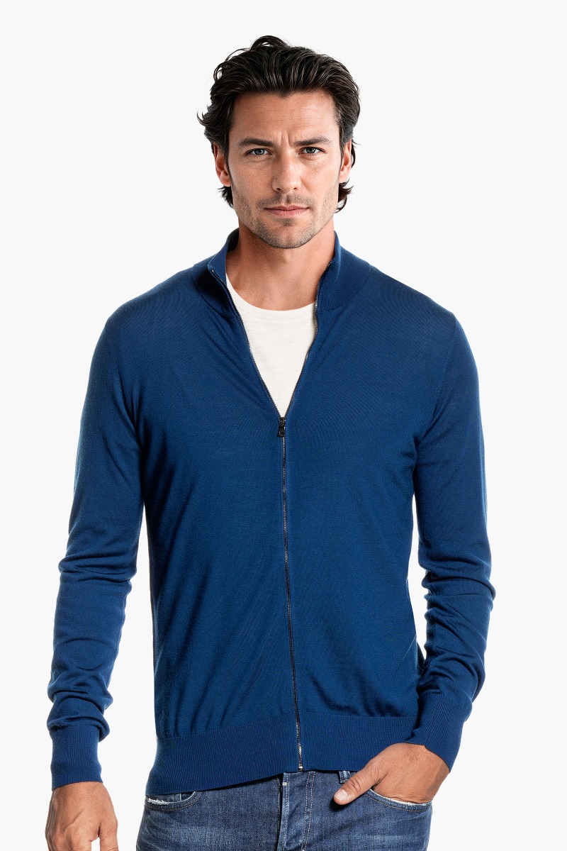 Riva Cardigan Zip Bright Navy