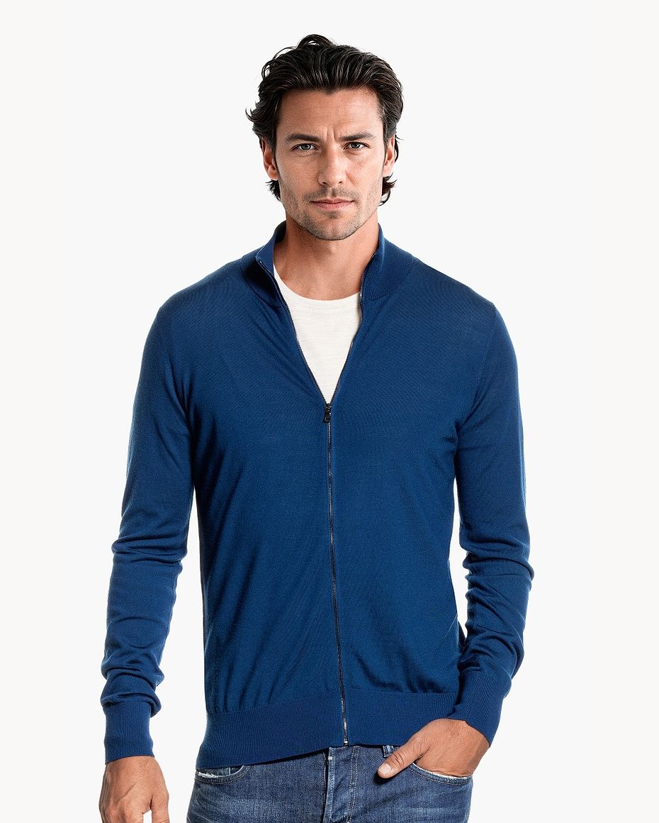 Riva Cardigan Zip Bright Navy