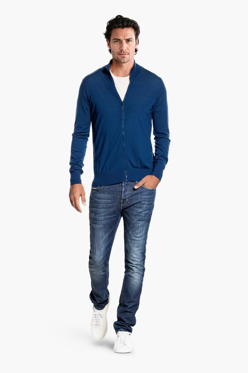 Riva Cardigan Zip Bright Navy