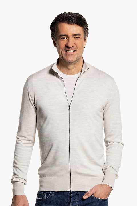 Riva Cardigan Zip Clean Cement - Base Image