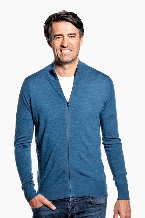 Joe Riva Cardigan Zip Federal Blue  - Base Image