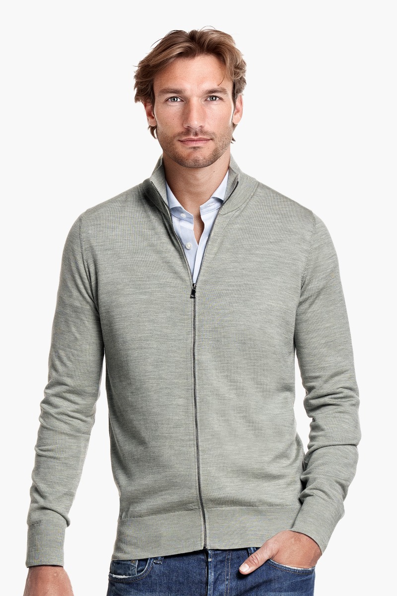 Riva Cardigan Zip Hazy Green