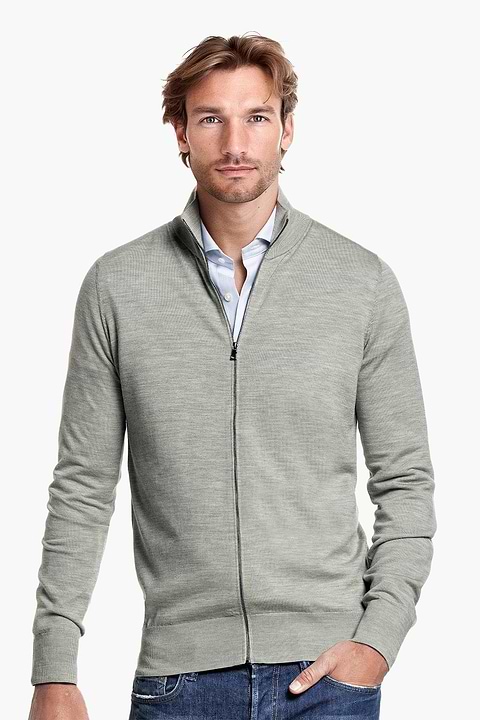 Riva Cardigan Zip Hazy Green - Base Image