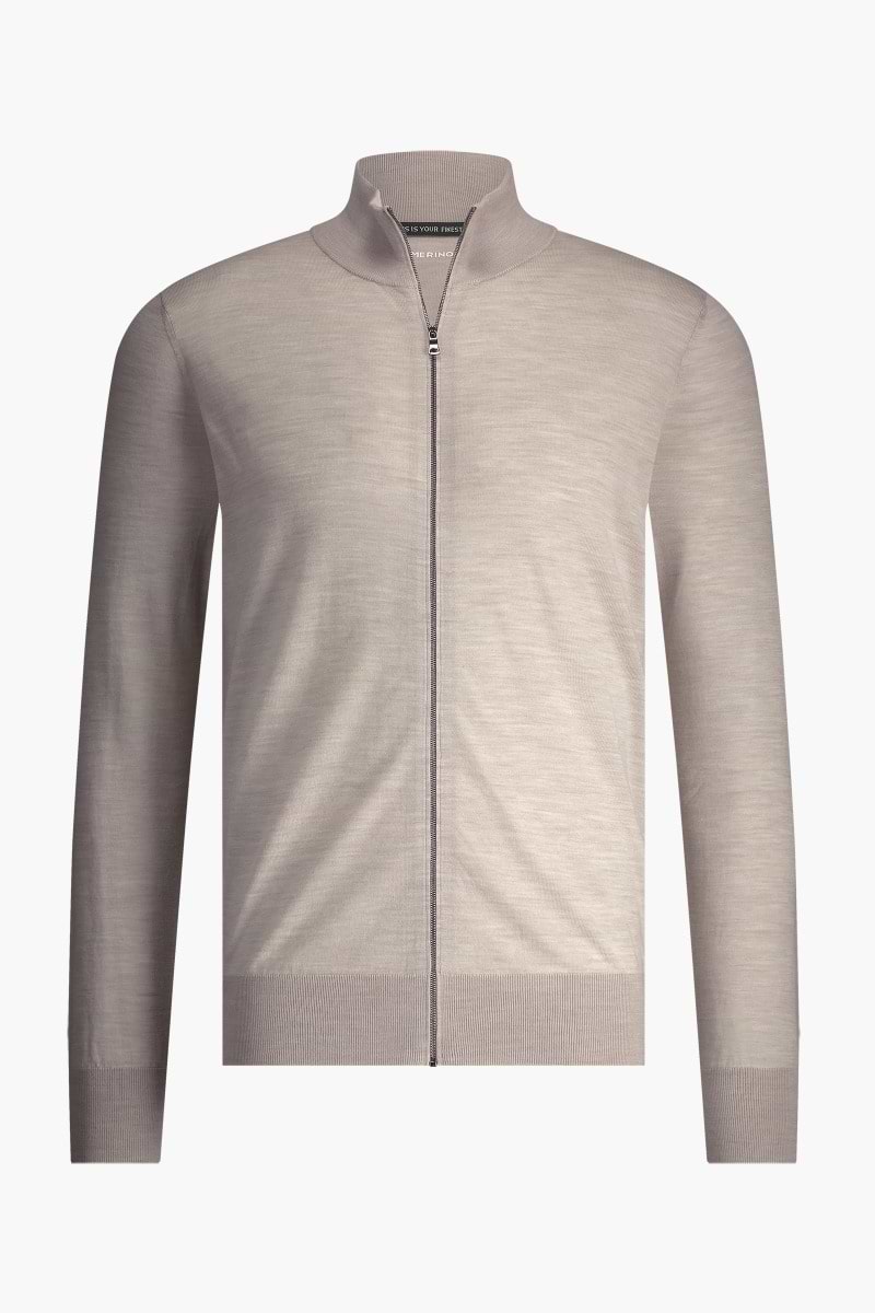 Riva Cardigan Zip Limestone Beige