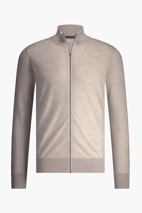 Riva Cardigan Zip Limestone Beige - Base Image