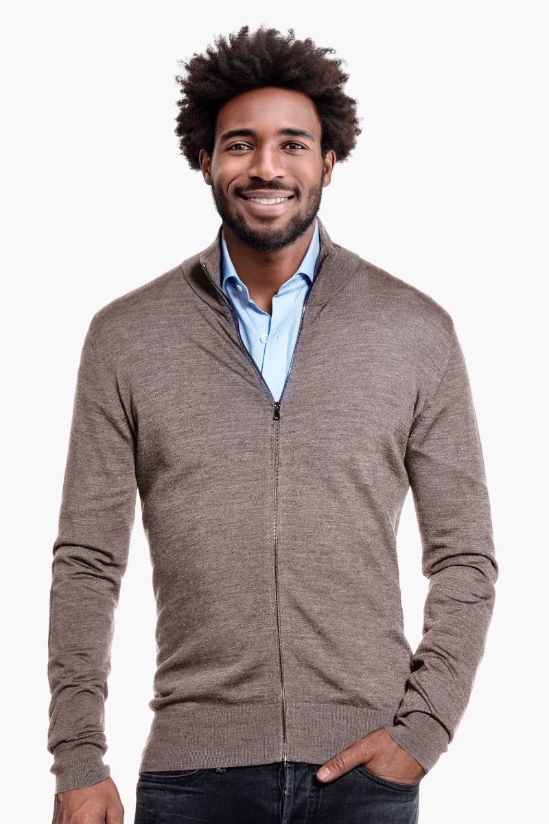 Joe Riva Cardigan Zip Muddy Clay