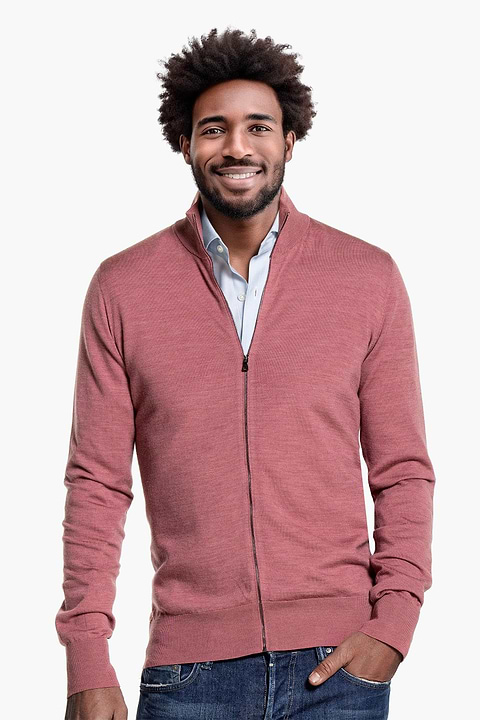 Riva Cardigan Zip Peruvian Pink - Base Image
