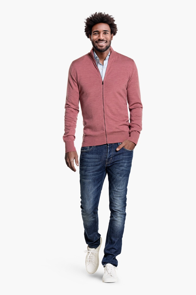 Riva Cardigan Zip Peruvian Pink