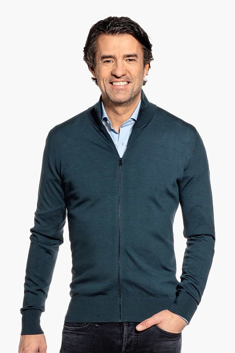 Joe Riva Cardigan Zip Proud Peacock - Base Image