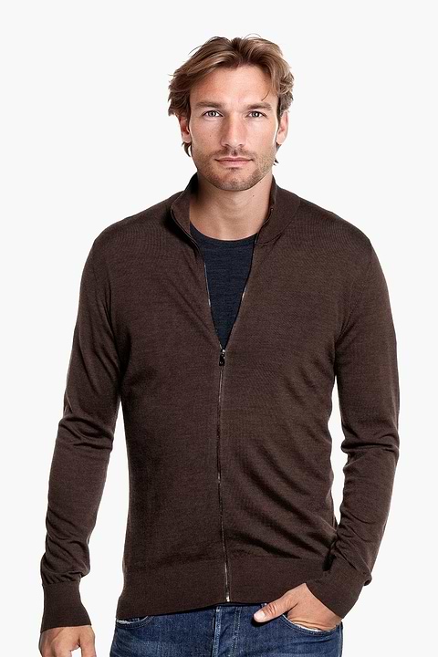 Joe Riva Cardigan Zip Pure Chocolate - Base Image