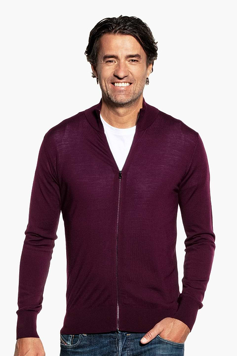 Joe Riva Cardigan Zip Red Cabbage - Base Image
