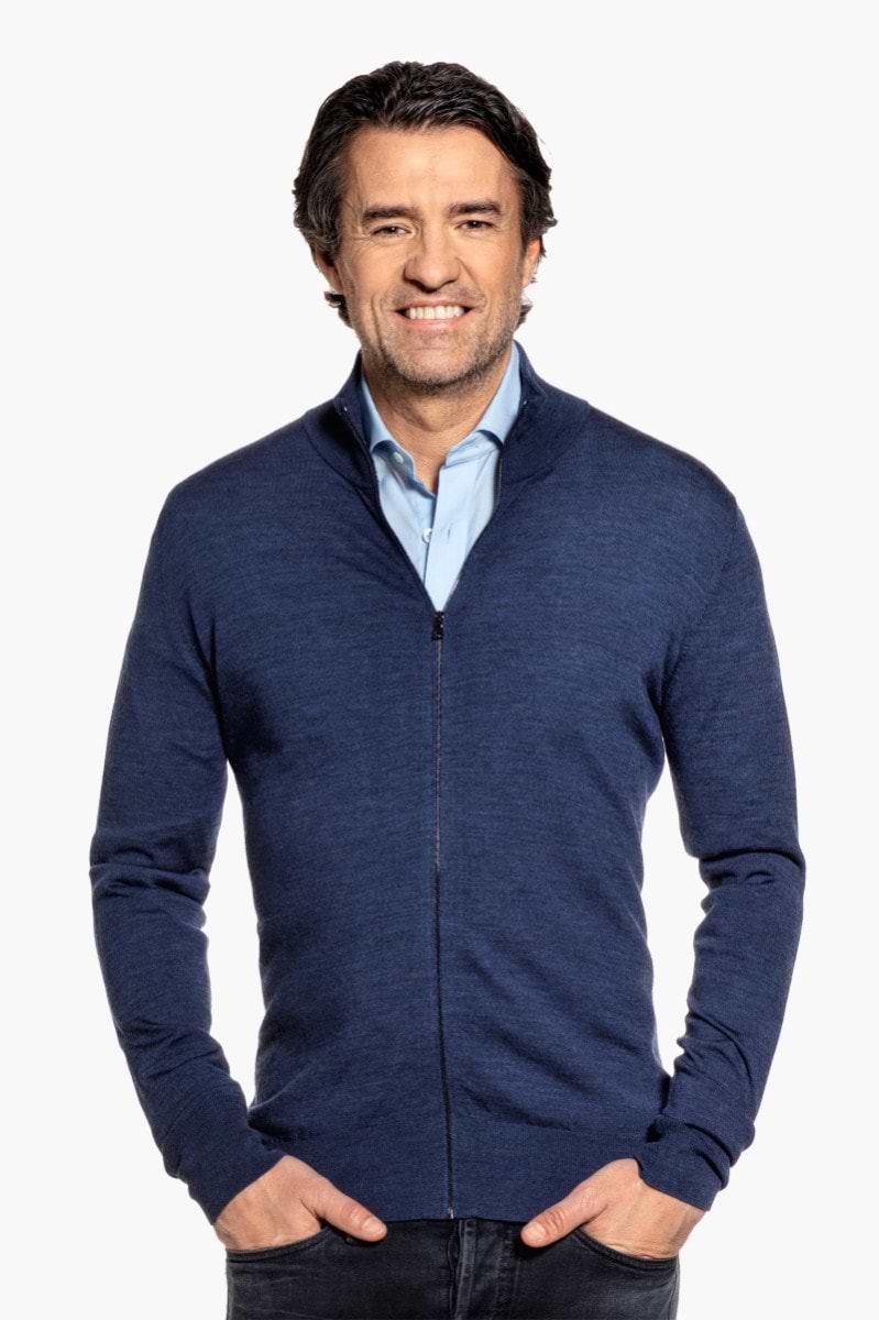 Joe Riva Cardigan Zip Summernight Navy