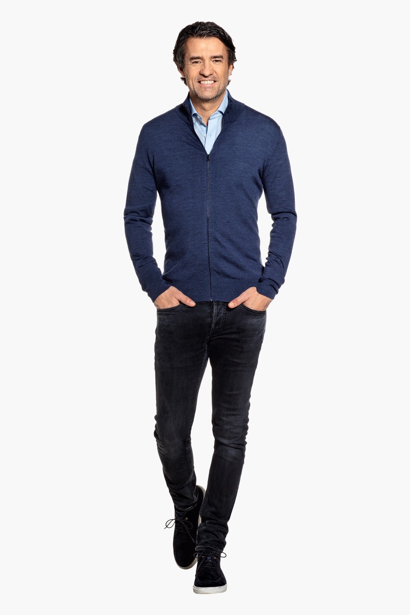 Joe Riva Cardigan Zip Summernight Navy
