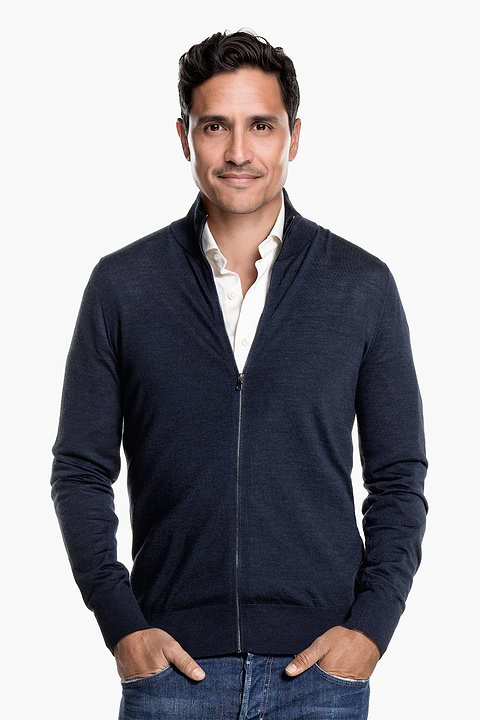 Joe Riva Cardigan Zip True Navy - Base Image