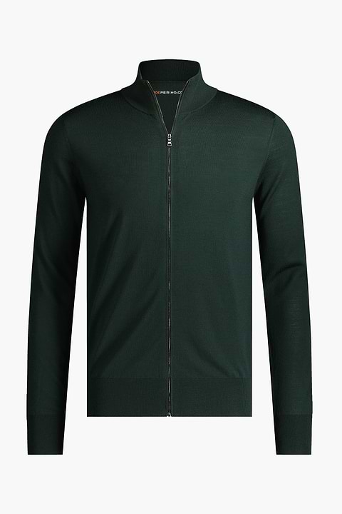 Riva Cardigan Zip Very Dark Green - Base Image