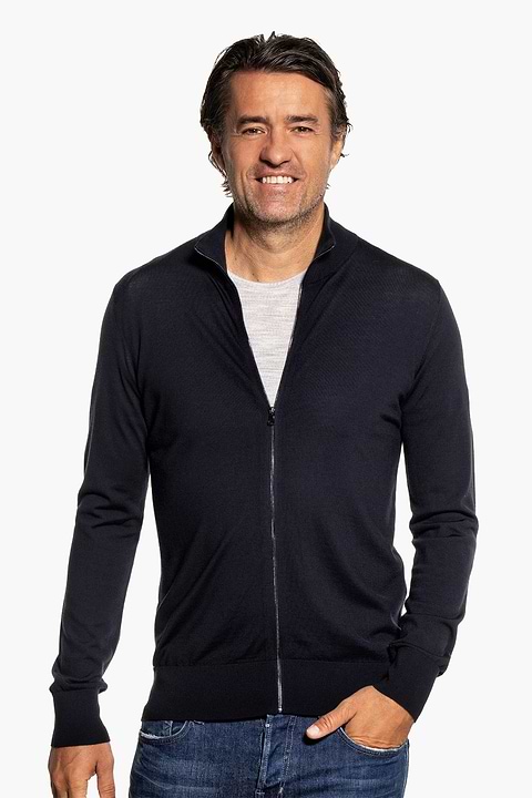 Joe Riva Cardigan Zip Very Dark Navy - Base Image