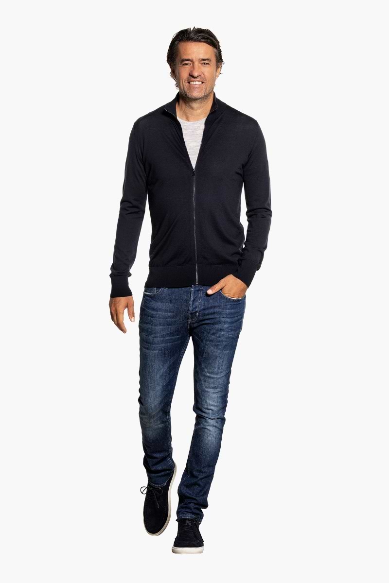 Joe Riva Cardigan Zip Very Dark Navy