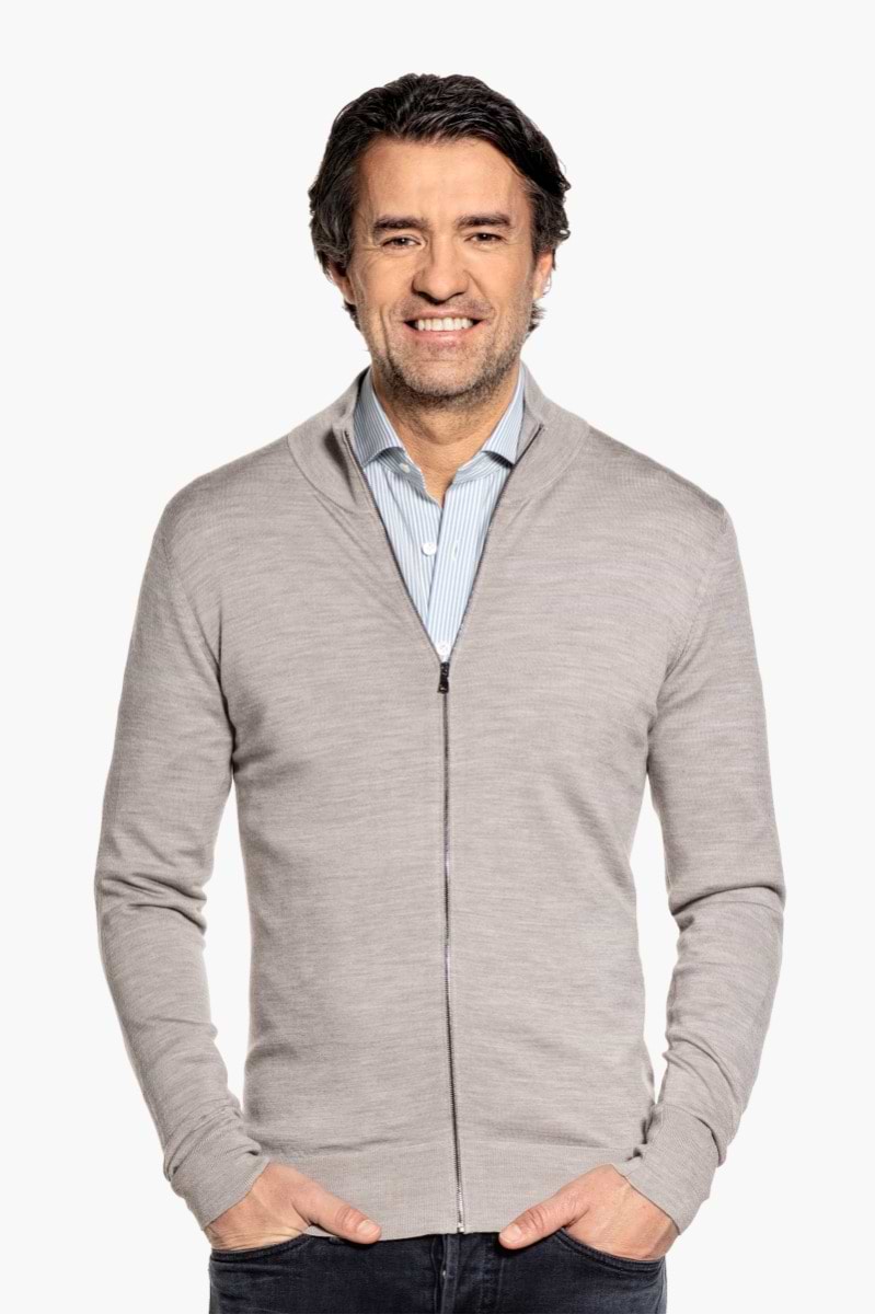 Joe Riva Cardigan Zip Windsor Beige