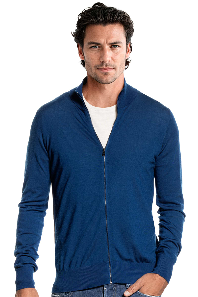 Riva Cardigan Zip Bright Navy