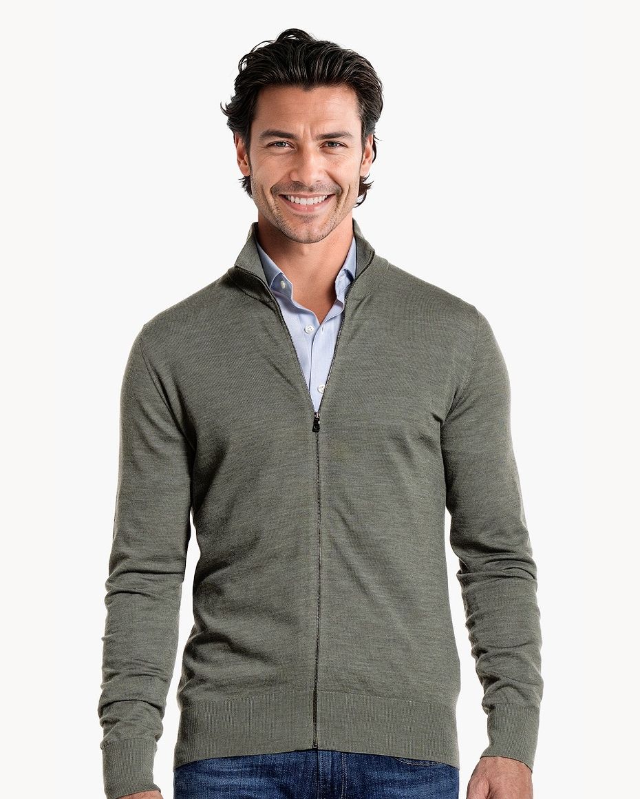 Riva Cardigan Zip Million Dollar Green